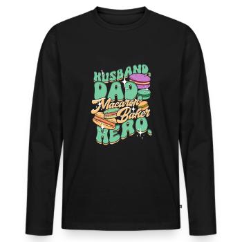 Macaron Macaronbäcker Patissier Vater - Männer Premium Bio Langarmshirt - Schwarz - Vorne - Nico (187cm)
