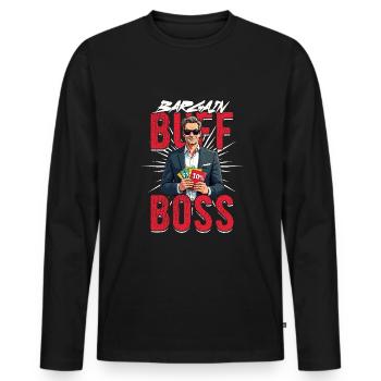 Couponing Coupon Coupons - Men's Premium Organic Long Sleeve Shirt - black - Front - Nico (187cm)