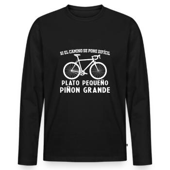 Cyclist Men Bike Gifts Cycling - Men's Premium Organic Long Sleeve Shirt - black - Front - Nico (187cm)