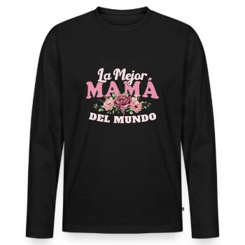 Das beste Muttertagsgeschenk der Welt - Männer Premium Bio Langarmshirt - Schwarz - Vorne - Nico (187cm)
