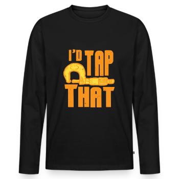 Cutting Machine Operator Father Husband - Men's Premium Organic Long Sleeve Shirt - black - Front - Nico (187cm)