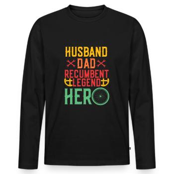 Liegefahrrad Liegedreirad Vater - Männer Premium Bio Langarmshirt - Schwarz - Vorne - Nico (187cm)