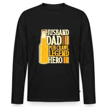 Bar Crawl Pub Crawl Father Husband - Men's Premium Organic Long Sleeve Shirt - black - Front - Nico (187cm)