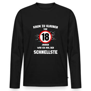 18 Birthday Adult Adult Gift Party - Men's Premium Organic Long Sleeve Shirt - black - Front - Nico (187cm)