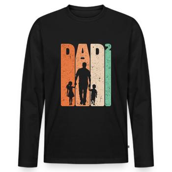 Dad High 2 Father Daughter Son Retro Gift - Men's Premium Organic Long Sleeve Shirt - black - Front - Nico (187cm)