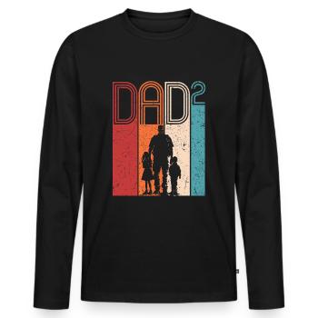 Dad High 2 Father Daughter Son Dad Gift - Men's Premium Organic Long Sleeve Shirt - black - Front - Nico (187cm)