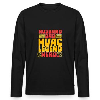 Klimatechniker HLK Installateur Vater - Männer Premium Bio Langarmshirt - Schwarz - Vorne - Nico (187cm)