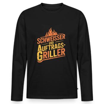 Schweißer und Auftragsgriller - Männer Premium Bio Langarmshirt - Schwarz - Vorne - Nico (187cm)