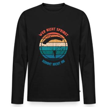 Retro Fallschirmspringen Spruch Design Fallschirm - Männer Premium Bio Langarmshirt - Schwarz - Vorne - Nico (187cm)