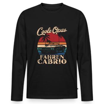 Cool Grandpas Driving Convertible Retro Grandpa - Men's Premium Organic Long Sleeve Shirt - black - Front - Nico (187cm)