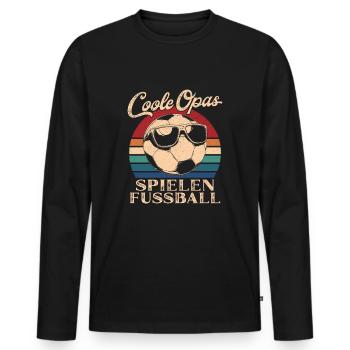 Cool Papy Jouer Au Football Rétro Papy - T-shirt manches longues Premium bio Homme - noir - Devant - Nico (187cm)