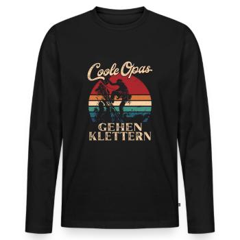 Cool Mpas Aller Escalade Rétro Papy - T-shirt manches longues Premium bio Homme - noir - Devant - Nico (187cm)