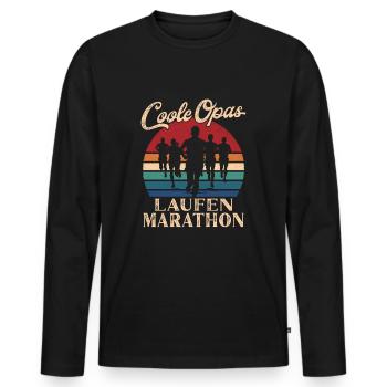 Cool Mpas Course Marathon Rétro Mâpa - T-shirt manches longues Premium bio Homme - noir - Devant - Nico (187cm)