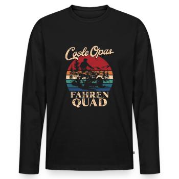 Cool Grand-père de conduite Quad Rétro Grand-père - T-shirt manches longues Premium bio Homme - noir - Devant - Nico (187cm)