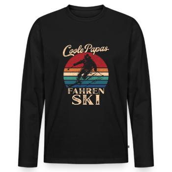 Cool Dads Ski Retro Dad Gift - Men's Premium Organic Long Sleeve Shirt - black - Front - Nico (187cm)