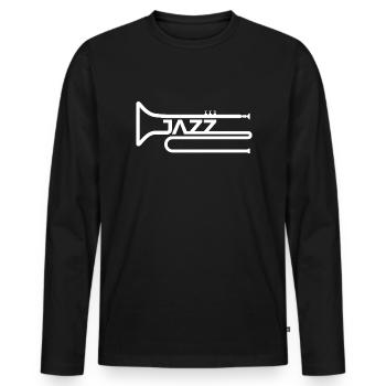 Jazz - Men's Premium Organic Long Sleeve Shirt - black - Front - Nico (187cm)