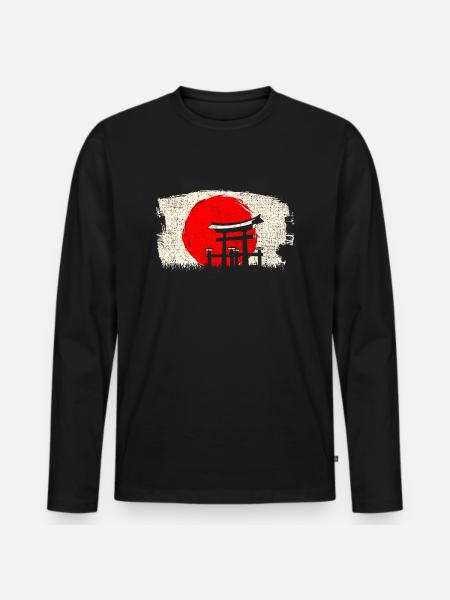 Architecture japonaise - T-shirt manches longues Premium bio Homme - noir