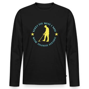Treasure Hunter Treasure Hunt Metal Detector - Men's Premium Organic Long Sleeve Shirt - black - Front - Nico (187cm)
