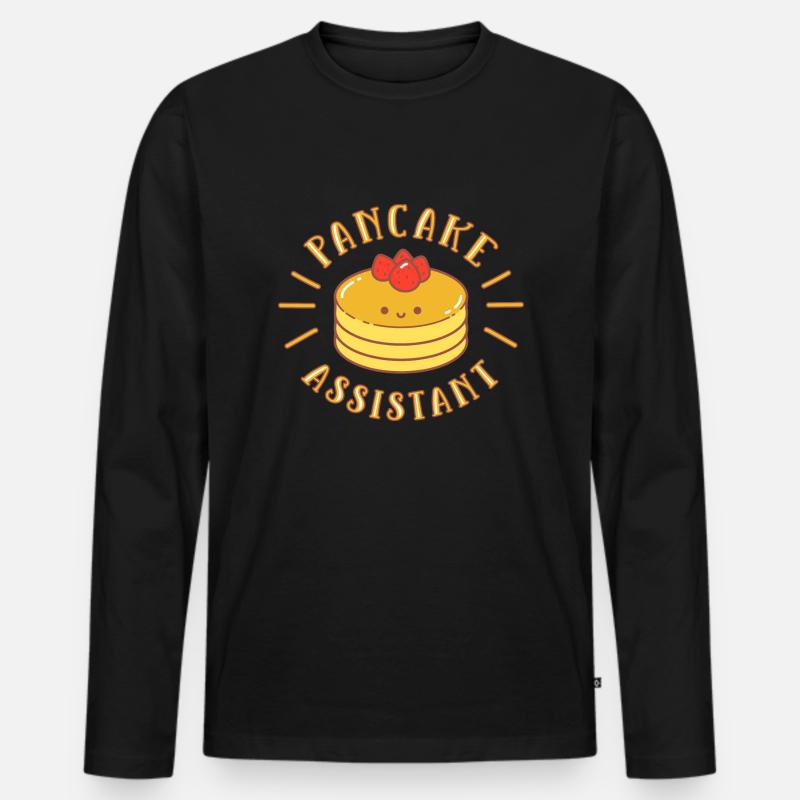 Pfannkuchen - Männer Premium Bio Langarmshirt - Schwarz