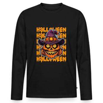 Halloween design creepy for the next party - Men's Premium Organic Long Sleeve Shirt - black - Front - Nico (187cm)