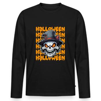 Halloween design creepy for the next party - Men's Premium Organic Long Sleeve Shirt - black - Front - Nico (187cm)