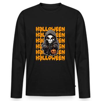 Halloween design creepy for the next party - Men's Premium Organic Long Sleeve Shirt - black - Front - Nico (187cm)