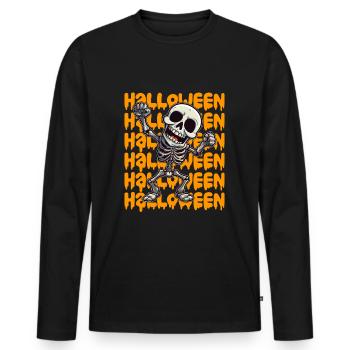 Design d’Halloween effrayant pour la prochaine fête - T-shirt manches longues Premium bio Homme - noir - Devant - Nico (187cm)
