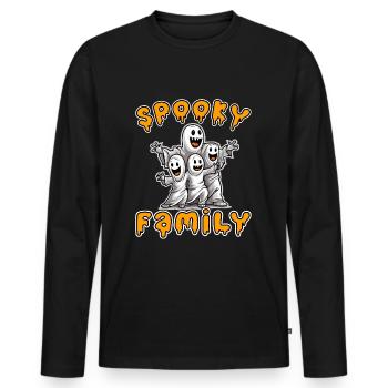 Halloween Spooky Family pour la prochaine fête - T-shirt manches longues Premium bio Homme - noir - Devant - Nico (187cm)