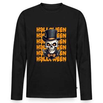 Halloween design creepy for the next party - Men's Premium Organic Long Sleeve Shirt - black - Front - Nico (187cm)