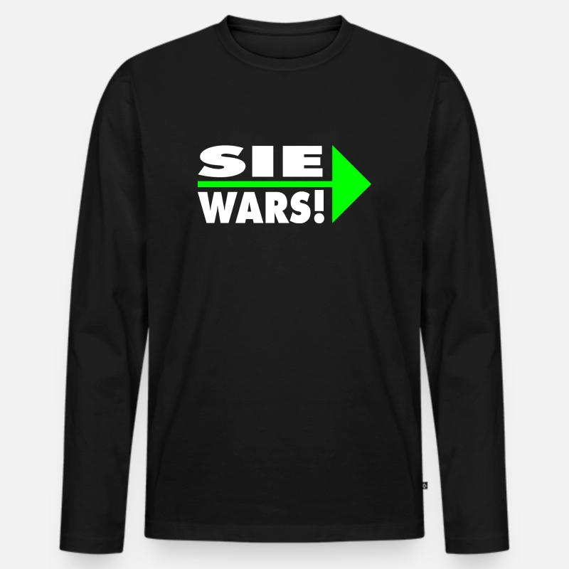 Sie wars! Partner- oder Partyshirt - Männer Premium Bio Langarmshirt - Schwarz