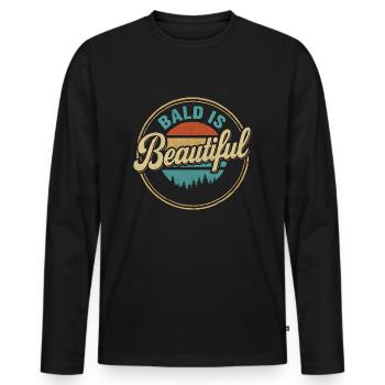 Männer Glatze Geschenkidee Bald Is Beautiful - Männer Premium Bio Langarmshirt - Schwarz - Vorne - Nico (187cm)