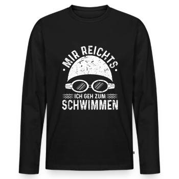 Schwimm Sportschwimmer Bademeister - Männer Premium Bio Langarmshirt - Schwarz - Vorne - Nico (187cm)
