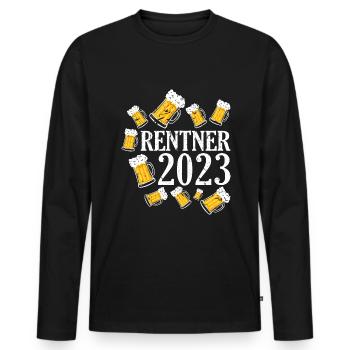 Rentner 2023 Ruhestand Bier Rente - Männer Premium Bio Langarmshirt - Schwarz - Vorne - Nico (187cm)