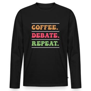 Debattieren Debatte Argumentieren - Männer Premium Bio Langarmshirt - Schwarz - Vorne - Nico (187cm)