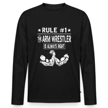 Armdrücken Der Armwrestler Armwrestling - Männer Premium Bio Langarmshirt - Schwarz - Vorne - Nico (187cm)