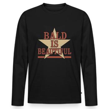 Männer Glatze Geschenkidee Bald Is Beautiful - Männer Premium Bio Langarmshirt - Schwarz - Vorne - Nico (187cm)