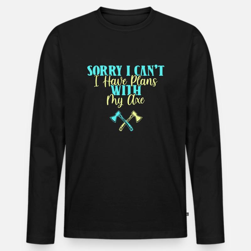 Axe throw axe throwing - Men's Premium Organic Long Sleeve Shirt - black