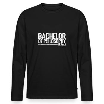 Bachelor of Philosophy (B.Phil.) - Männer Premium Bio Langarmshirt - Schwarz - Vorne - Nico (187cm)