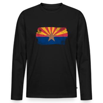 Drapeau de l’Arizona - T-shirt manches longues Premium bio Homme - noir - Devant - Nico (187cm)