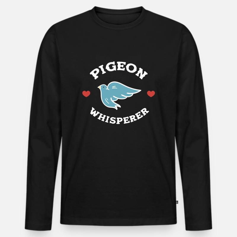 Taube - Männer Premium Bio Langarmshirt - Schwarz