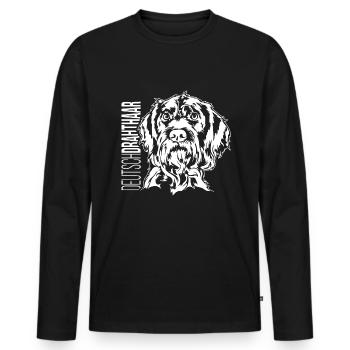Allemand Portrait Portrait Chiens de chasse Chien Wilsigns - T-shirt manches longues Premium bio Homme - noir - Devant - Nico (187cm)