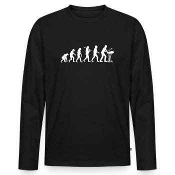 Evolution of Rock Keyboards - Männer Premium Bio Langarmshirt - Schwarz - Vorne - Nico (187cm)