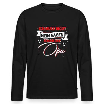 Lustiges Opa Geschenk - Männer Premium Bio Langarmshirt - Schwarz - Vorne - Nico (187cm)