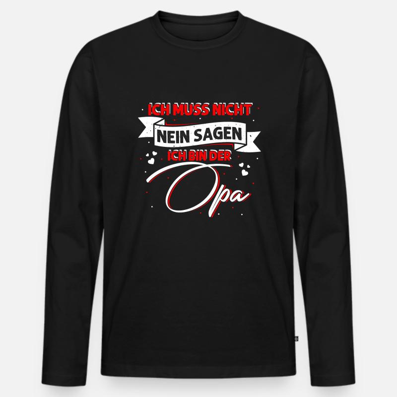 Lustiges Opa Geschenk - Männer Premium Bio Langarmshirt - Schwarz