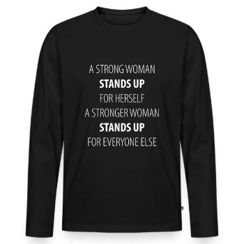 Fearless women rise - Men's Premium Organic Long Sleeve Shirt - black - Front - Nico (187cm)