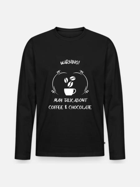 Coffee, espresso, coffee & chocolate - Men's Premium Organic Long Sleeve Shirt - black