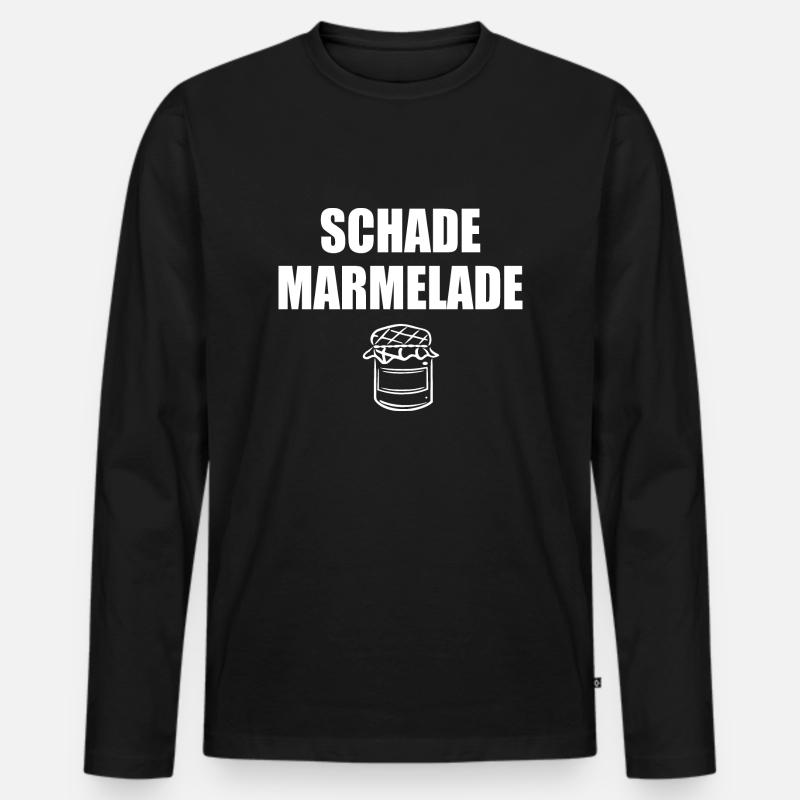 Schade Marmelade - Männer Premium Bio Langarmshirt - Schwarz