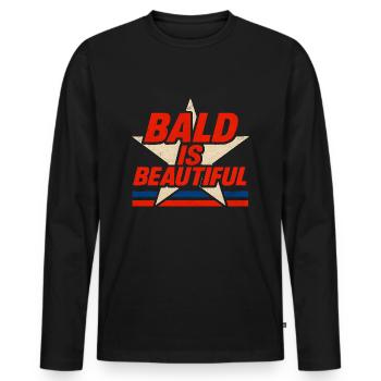 Männer Glatze Geschenkidee Bald Is Beautiful - Männer Premium Bio Langarmshirt - Schwarz - Vorne - Nico (187cm)