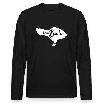 Love Bali - Bali Silhouette Karte Indonesien Asien - Männer Premium Bio Langarmshirt - Schwarz - Vorne - Nico (187cm)
