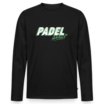 Padel Addict Padel Player - Men's Premium Organic Long Sleeve Shirt - black - Front - Nico (187cm)
